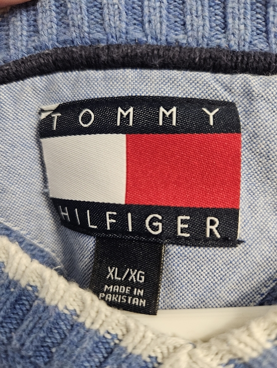 Vintage Tommy Hilfiger Cotton Knit V-Neck Sweater - Picture 4 of 4